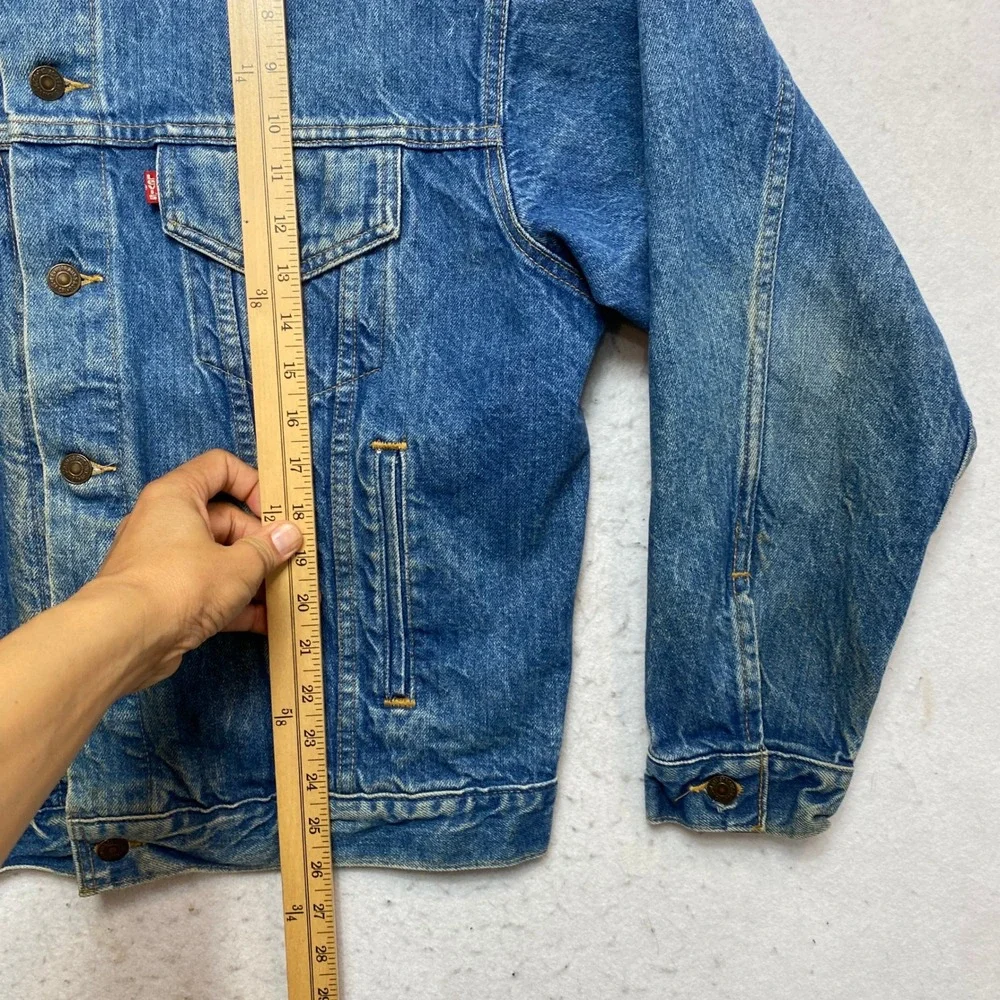 Levi's Denim Trucker Jacket Mens Large Blue Vintage 90s Made in USA 70507-0214 - Picture 3 of 12